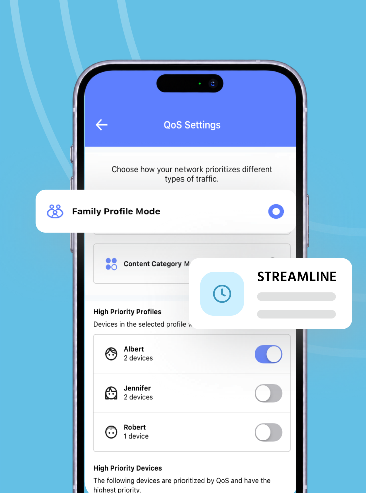 GenixHome app — Streamline screen